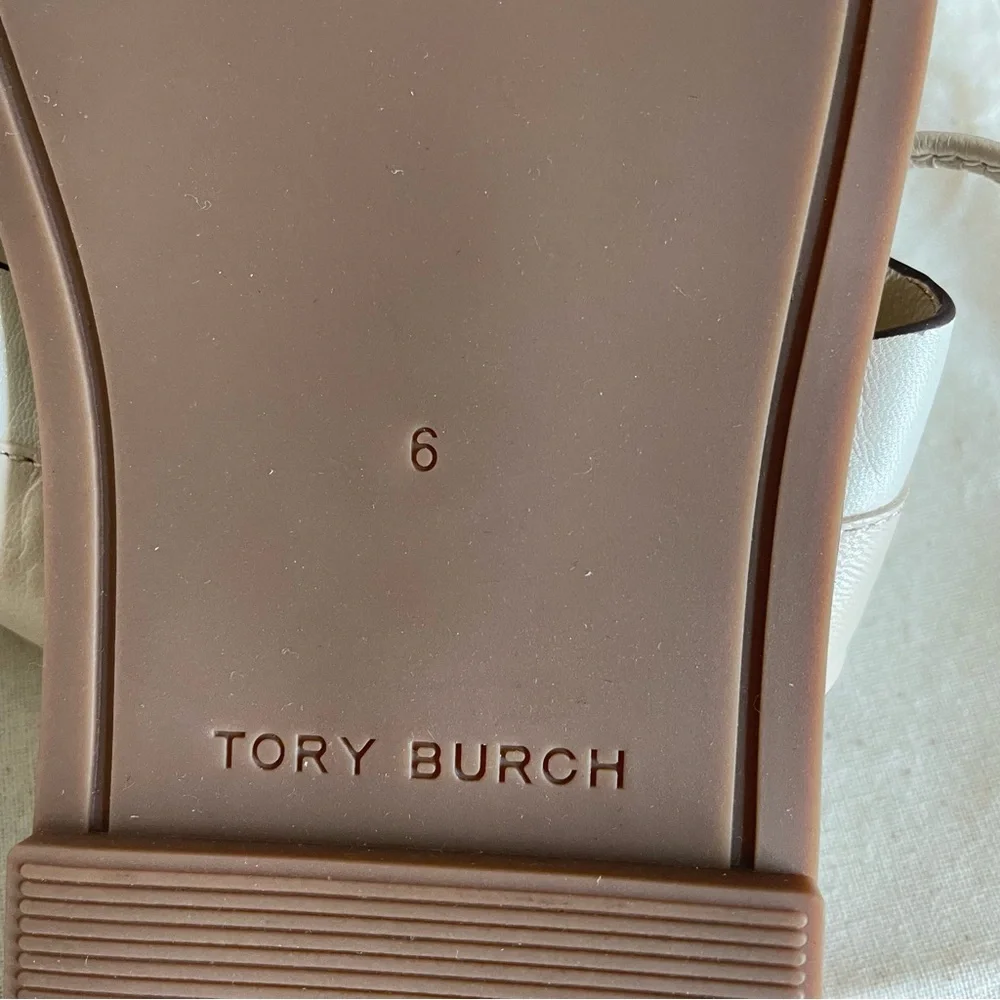 Tory Burch Miller Tassel Slide New Cream Size 6 Leather Neutral Luxury Coastal